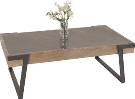 Mendler HWC-L89 Kavos staliukas 43 x 120 x 64 cm Geležies sukepintas akmuo Marmuro išvaizda Pilka mediena Pilka/ruda