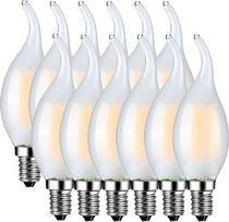 MENTA 6 W E14 LED žvakės formos lemputė, matinis stiklas, senovinio stiliaus lemputė, 600 lm, atitinka 60 W, šilta balta, 2700 K, kaitrinė lemputė, klasikinė žvakės forma, liepsnos efektas, negalima reguliuoti šviesos intensyvumo, 12 vnt. pakuotė
