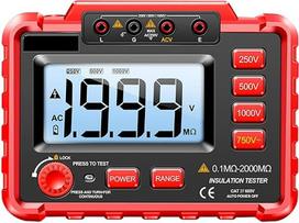 Mh11 skaitmeninis izoliacijos varžos matuoklis su LCD ekranu, 500 V, 1000 V | ABS korpusas su gumos ir žalvario elementais, LED „HV On“ indikatorius, apsauga nuo trumpojo jungimo