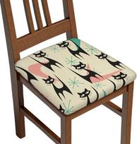 Mid Century Moderne Katzen-Sitzbezüge für Esszimmerstuhl, dehnbar, abnehmbarer Küchenschonbezug, waschbar, Kissenschutz, Schonbezüge mit 6 Stück