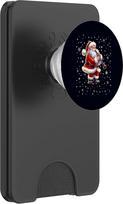 Mielas Kalėdų Senelis, grojantis klarnetu, linksmas Kalėdų muzikos mėgėjas, „PopSockets“ „PopWallet“ su „MagSafe“
