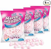 MIJOMA „Mini Marshmallows“ – rožiniai ir balti, su kakava ir desertais, 4 x 100 g