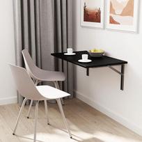mikon 100 x 60 cm | Sieninis sulankstomas stalas Virtuvės stalas Rašomasis stalas Vaikų stalas Juodas