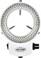 Mikroskopo LED lemputė, LED žiedinė lemputė, intensyvi ir sutelkta LED žiedinė lemputė, plastikinė, skirta fotoaparatui, namų mikroskopui, biurui (balta, atitinka Europos standartą 220 V)