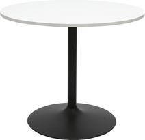 Miliboo Calista apvalus valgomojo stalas baltas ir metalinis juodas 90 cm skersmuo