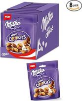Milka Mini sausainiai (sausainiai), 8 x 110 g, mini sausainiai su šokolado drožlėmis ir Milka Alpių pieniniu šokoladu