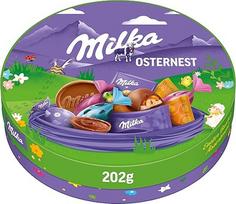 Milka Velykų lizdas 1 x 202 g I Velykų šokolado vienkartinė pakuotė I 19 vienetų I Velykų dovanų šokoladas I Saldumynai Velykoms Pagamintas iš 100 % Alpių pieno šokolado
