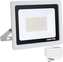 Mille Lucciole LED lauko prožektorius 100 W šiltos baltos spalvos 3000 K 10000 LM žibintas 144 LED IP65 vandeniui atsparus lauko prožektorius baltos spalvos, skirtas šviesiam sodo garažui, sportui, laukui, kiemui, prožektoriui
