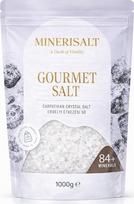 MINERISALT „Gourmet“ druska, 1 kg – natūrali kristalinė druska iš Transilvanijos – stambi maistinė druska, skirta virtuvėje ir patiekalų apdailai – be priedų – aukščiausios kokybės druska