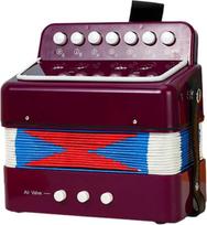 Mini akordeonas akordeonas su 7 mygtukais, 2 bosai, ABS medžiaga, muzikos instrumentas pradedantiesiems, lengvas mygtukinis akordeonas, rankų ir akių koordinacija, pasirodymas scenoje (violetinės spalvos)