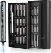 Mini elektrinių atsuktuvų rinkinys, 72 in 1 tikslus elektrinis atsuktuvas su 64 magnetiniais antgaliais, 5 sukimo momento nustatymai, 4 šviesos diodų lemputės, skirtas tiksliam darbui Telefonas Laikrodis Fotoaparatas