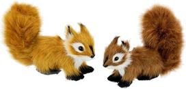 Mini gyvūnų rinkinys dirbtinio kailio realistinių gyvūnų figūrų statulėlės ornamentai mielas kailio pliušinis žaislas voverė sėdi
