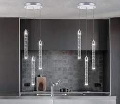 Mini liustra Krištolo pakabukas žibintai Įmontuotas LED pakabukas Virtuvės salos liustra Pakabinamas apšvietimas valgomojo kambaryje Bubble Chrome lubų pakabinamas apšvietimas 2700K 6000K