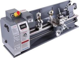 Mini metalo tekinimo staklės, metalo tekinimo staklės, 1100 W, 220 mm x 750 mm, metalo tekinimo staklės su reguliuojamu greičiu, metalo frezavimo staklės, skaitmeninis frezavimas, paprastas valdymas, skirtos pradedantiesiems