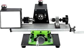 Mini metalų tekinimo staklės, skirtos medžio apdirbimui ir metalo poliravimui, 1200 W galia, 0–120 mm įtvirtinimo ilgis, maksimalus skersmuo 25 mm, tinka gręžimui ir šlifavimui