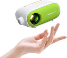 Mini nešiojamasis projektorius filmams ir sporto renginiams žiūrėti | Suderinamas su TV stick / TV box / kompiuteriu / DVD grotuvu / USB atmintuku / išmaniuoju telefonu, 137 colių vaizdas, 480p skiriamoji geba, mini projektorius