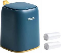 Mini plastikinė šiukšliadėžė Vonios kambarys Mažas atliekų šiukšliadėžė stalui Biuras Virtuvė Kompaktiškas dizainas Kosmetikos šiukšliadėžė namų biurui Persirengimo stalas Miegamasis (tamsiai mėlyna)