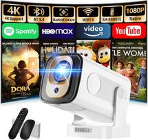 Mini projektorius 4K 1080P [2026 m. naujasis modelis su automatiniu fokusavimu] Nešiojamas projektorius su „Wi-Fi 6“ ir „Bluetooth 5.4“, 270° pasukimu ir automatine trapecijos korekcija, suderinamas su HDMI, TV Stick, „Memory Stick“ ir nešiojamuoju kompiu