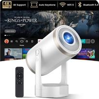 Mini projektorius 4K 1080P „Full HD“, 200 ANSI projektorius, automatinis fokusavimas ir automatinis