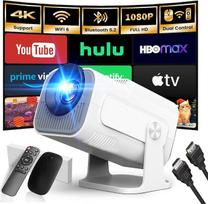 Mini projektorius 4K, „Wi-Fi 6“ ir „Bluetooth 5.4“