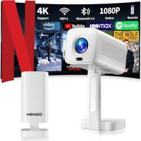 Mini projektorius, palaikantis 4K ir 1080P raišką, nešiojamas projektorius su automatiniu fokusavimu, trapezoidės korekcija ir 90° pasukimu, išmanusis projektorius su „Wi-Fi 6“ ir „Bluetooth 5.4“, suderinamas su HDMI, TV Stick ir nešiojamaisiais kompiuter