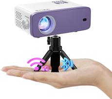 Mini projektorius, „VOPLLS Mini 28000L“ su „Wi-Fi“ ir „Bluetooth“, palaikantis „Full HD 1080p“ raišką, nešiojamas vaizdo projektorius su 50 % priartinimu, namų kino projektorius, skirtas mobiliesiems telefonams, planšetėms, nešiojamiesiems kompiuteriams,