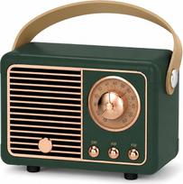 Mini retro „Bluetooth“ garsiakalbis, 5 W nešiojamasis Hi-Fi garsiakalbis, 360° FM radijas, įmontuotas mikrofonas, palaiko TF korteles, USB ir AUX jungtis, įkraunama baterija 400 mAh (HM11)