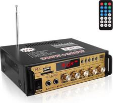 Mini stiprintuvas, HIFI stiprintuvas, „Bluetooth“ 5.0, stereo garso sistema, 12 V, 220 V, 600 W, 2 kanalai, LCD ekranas, aukštos kokybės garsas, nešiojamasis FM radijas, SD/USB kortelių įvestis, skirtas namams arba automobiliui
