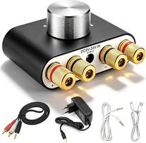 Mini „Bluetooth“ stiprintuvas, 50 W × 2 Hi-Fi stereo stiprintuvas, skaitmeninis galios stiprintuvas su maitinimo bloku, skirtas namų ir biuro garso sistemoms bei garsiakalbiams