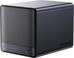MINISFORUN N5 Pro 5 lizdų stalinis NAS, AMD Ryzen AI 9 HX PRO 370, 16GB DDR5 kanalų, 1 x 10GbE, 1 x 5GbE, 1 x M.2 NVMe lizdas, 2 x U.2/M.2 2280 NVMe lizdai, 8K HDMI, tinklo saugykla (be disko)