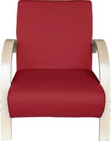 Minkštas kėdė, vienvietė sofa, vienvietė sofa, vienvietė kėdė, apmušta audiniu su aukštos kokybės paminkštinimu (raudona su klevo atspalviu)
