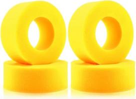 Minkšti TPE putų įdėklai, 4 vnt., skirti „Axial“ modeliams, tinka SCX10, 90046, 1/10 RC, RC detalės | Patobulink savo RC automobilį naudodamas minkštus TPE putų įdėklus, užtikrinančius geresnį sukibimą ir smūgių slopinimą 1,9 dydžio padangoms.(Geltonos)