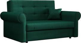 Mirjan24 Viva Silver II sofa-lova su lovos dėže, dvivietė minkšta sofa su suapvalintais porankiais, sofa su miego funkcija, sofos komplektas su pagalve, sofa-lova, svetainės peizažas (Kronos 19)