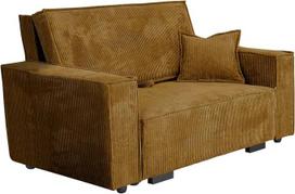 Mirjan24 Viva Star Cord II sofa su miego funkcija, 2 sėdimų vietų minkšta sofa su lovos dėže ir pagalvėlėmis, sofa-lova, gyvenamasis kraštovaizdis, pasirinktos spalvos (Poso 01)