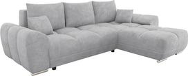 Mirjan24 „Lonkor“ kampinė sofa, L formos kampinė sofa su miego funkcija ir daiktų dėže, universali pufė, sofų komplektas (Lumo 65)