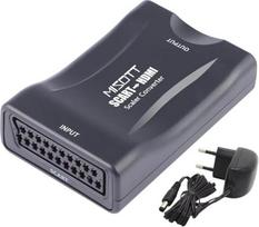 MISOTT Scart to HDMI Converter Adapter, Scart to HDMI Converter, Scart to HDMI Adapter Converter (DC Power Supply Included)