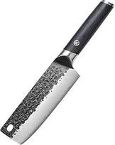 MITSUMOTO SAKARI japoniškas peilis 17 cm, nerūdijančio plieno virtuvinis peilis su dideliu anglies kiekiu, rankomis kaltas Nakiri virėjo peilis (Pakka medinė rankena)