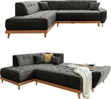 MIUFORM Dazzling Daisy kampinė sofa su lovos funkcija ir lovos dėže, L raidės formos kairė, 253 x 190 x 77 cm sofa, sofa-lova, kampinė sofa (antracitas)
