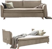 MIUFORM Charming Charlie Slim su miegamojo lova, 3 vietų sofa, 225 x 90 x 85 cm, sofa, sulankstoma sofa su miego funkcija (smėlio spalvos)