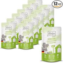 MjAMjAM - Aukščiausios kokybės drėgnas maistas šunims - Quetschie - skani jautiena ant virtų bulvių su traškiais žirneliais, 12 vnt. (12 x 125 g), be grūdų, su papildoma mėsa