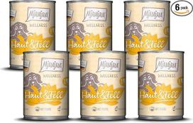 MjAMjAM - Aukščiausios kokybės drėgnas maistas šunims - Wellness - oda ir kailis - vištiena, 6 vnt. (6 x 400 g), be grūdų