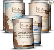 MjAMjAM Premium drėgnas maistas katėms Mix Pack V, Pure Meat Enjoyment, 6 vnt. (6 x 400 g), be grūdų, su papildoma mėsa, mėsingas