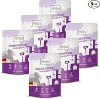MjAMjAM – aukščiausios kokybės drėgnas maistas katėms – „Quetschie“ – skanus kalakutienos ir gardžių morkų mišinys, 6 vnt. pakuotė (6 x 300 g), be grūdų, su papildomu mėsos kiekiu