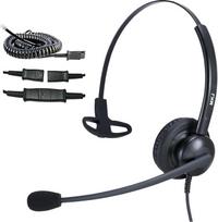 MKJ telefono ausinės su RJ9/RJ11 jungtimis – skambučių centro ir biuro telefono ausinės su triukšmo slopinimo mikrofonu, skirtos „Avaya“, „Polycom“, „Nortel“, „Aastra“, „Gigaset“, „Alcatel“, „Toshiba“, „Fanvil“ telefonams ir kt.