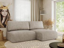 MKS MEBLE "Vivo L" kampinė sofa su miego funkcija, sofa-lova su lovos dėže, sofa-lova - smėlio spalvos konstrukcija - "Vivo L" - kairė