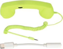 Mobiliojo telefono ragelis, retro stiliaus telefono ragelis su 3,5 mm kištuku, mobiliojo telefono ragelis, senovinis telefono ragelis, mobiliojo telefono rankinis ragelis (žalias)