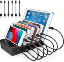 mobiliojo telefono USB įkrovimo stotelė, kelių įrenginių, 6 prievadų USB įkrovimo stotelė mobiliesiems telefonams, išmaniesiems telefonams, planšetiniams kompiuteriams