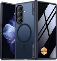 MOBOSI Magnetinis Z Fold 7 dėklas su privatumo plėvele ir vyrių apsauga, suderinamas su "Magsafe", plonas korpuso dangtelis, smūgiams atsparus apsauginis dėklas, skirtas "Samsung Galaxy Z Fold7", juodas