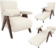 Modernus dizainas: 3-in-1 transformuojama kėdė su miego funkcija, transformuojama sofa-lova, minkšta sulankstoma kėdė, minkšta sėdynė, poilsio kėdė, viengulė lova, tinka svetainei, miegamajam (smėlio spalvos 2)