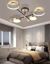 Modernus LED lubų šviestuvas Dimmable lubų liustra Semi-Flush Mount lubų šviestuvas su nuotolinio valdymo liustra Auksinė liustra Juoda liustra gyvenamasis kambarys Miegamasis Valgomasis Kambarys Biurai (Auksinė, 4 galvutės)